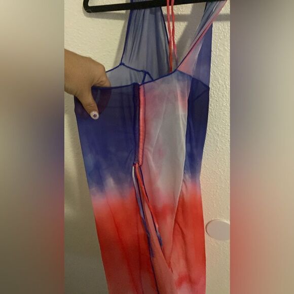 NWT- Gabrielle Union- red white and blue mesh bathing suit cover- Size Medium - Picture 7 of 8